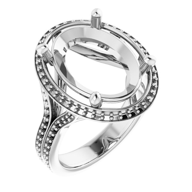 Halo-Style Split Shank Ring
