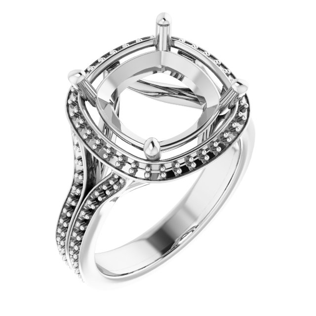 Halo-Style Split Shank Ring