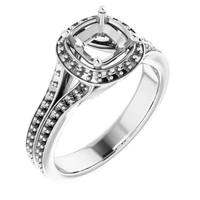 Halo-Style Split Shank Ring