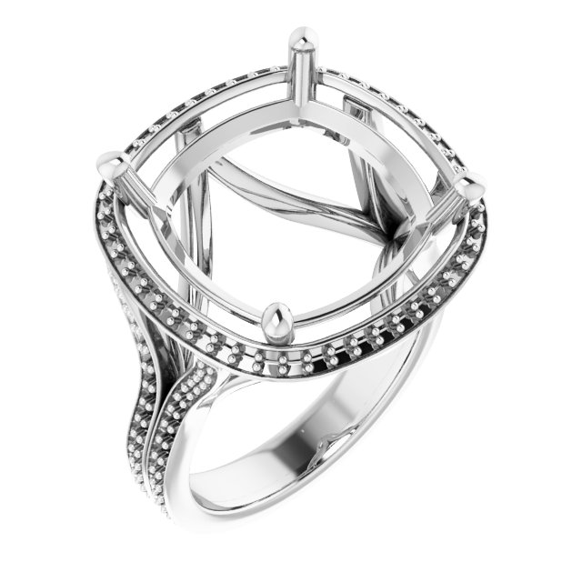 Halo-Style Split Shank Ring