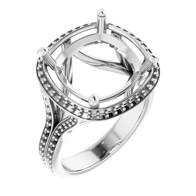 Halo-Style Split Shank Ring