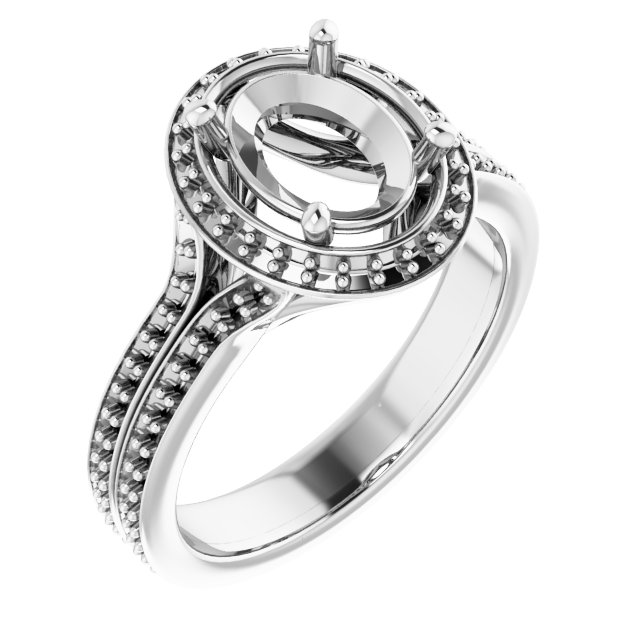 Halo-Style Split Shank Ring