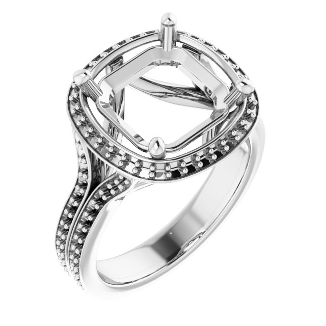 Halo-Style Split Shank Ring