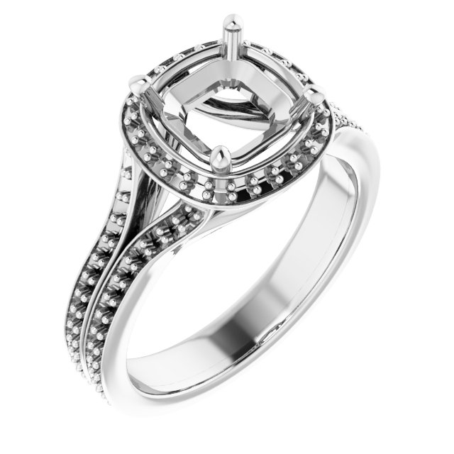 Halo-Style Split Shank Ring