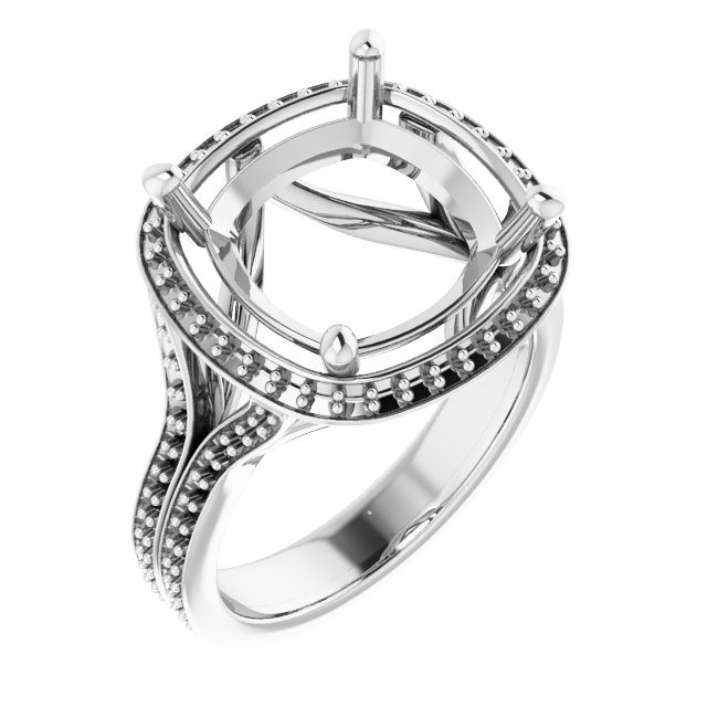 Halo-Style Split Shank Ring