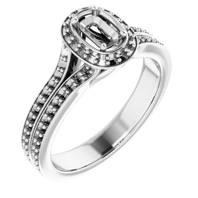 Halo-Style Split Shank Ring