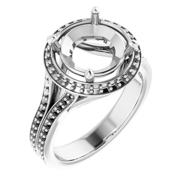 Halo-Style Split Shank Ring