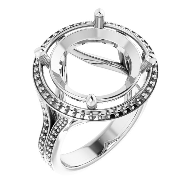 Halo-Style Split Shank Ring