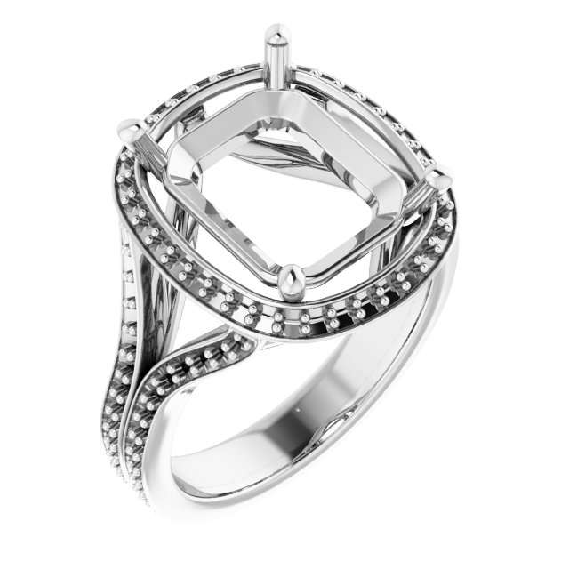 Halo-Style Split Shank Ring