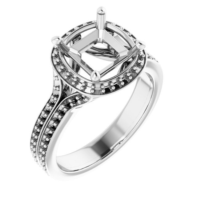 Halo-Style Split Shank Ring