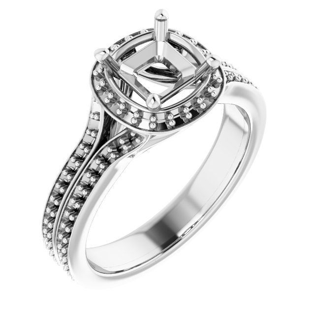 Halo-Style Split Shank Ring