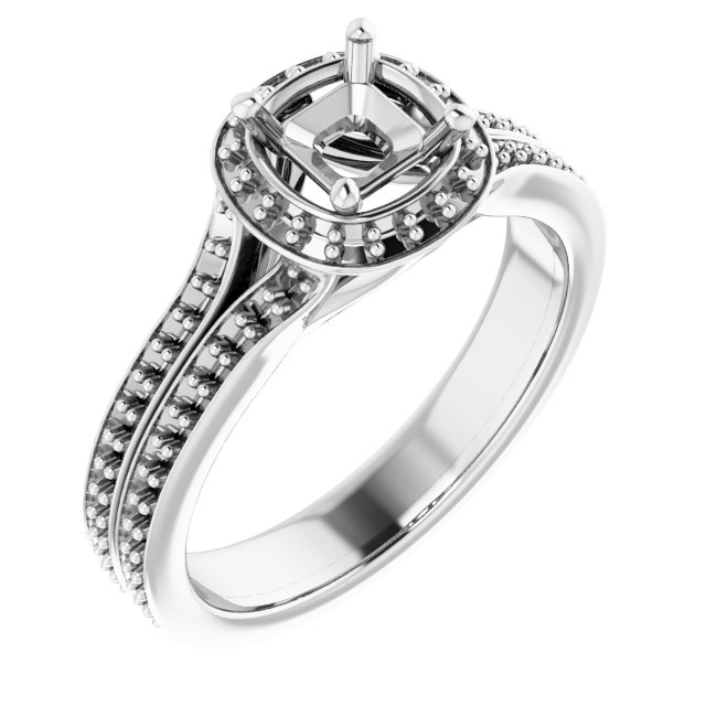 Halo-Style Split Shank Ring