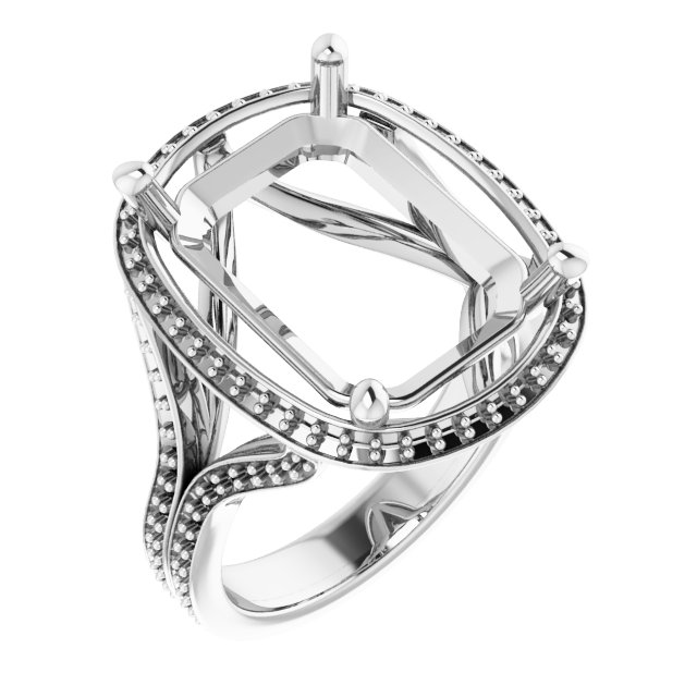 Halo-Style Split Shank Ring