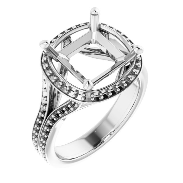 Halo-Style Split Shank Ring