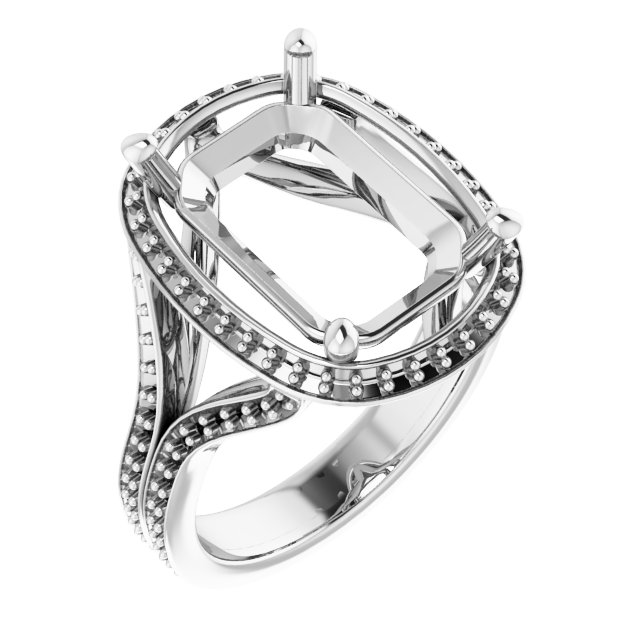 Halo-Style Split Shank Ring