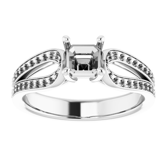 5x5 mm Heart Ring Mounting view 3