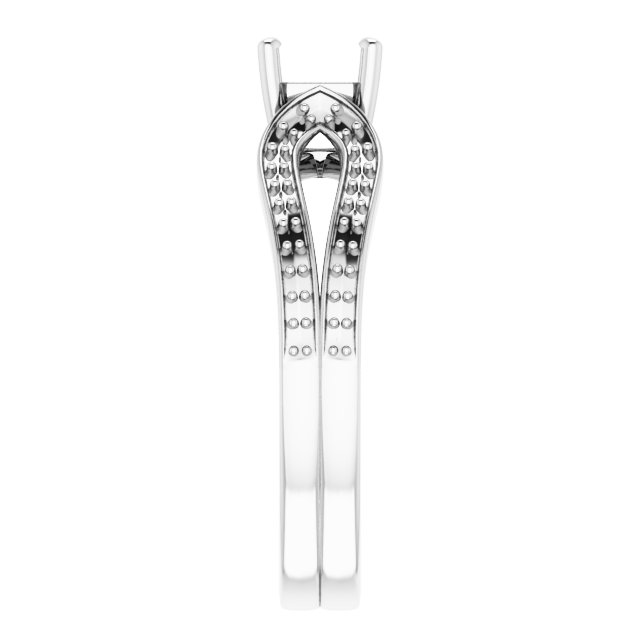 5x5 mm Heart Ring Mounting view 4