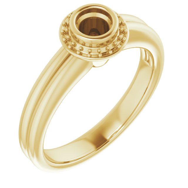 Кръгъл Bezel-Set Хало-Style Годежен пръстен Монтаж