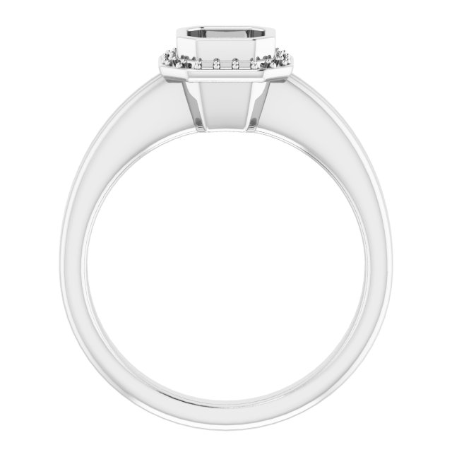 12x6 mm Marquise Bezel-Set Halo-Style Engagement Ring Mounting view 2