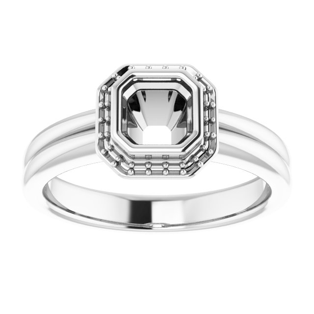12x6 mm Marquise Bezel-Set Halo-Style Engagement Ring Mounting view 3
