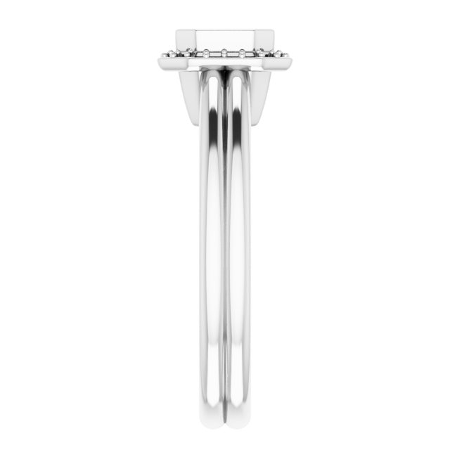 12x6 mm Marquise Bezel-Set Halo-Style Engagement Ring Mounting view 4