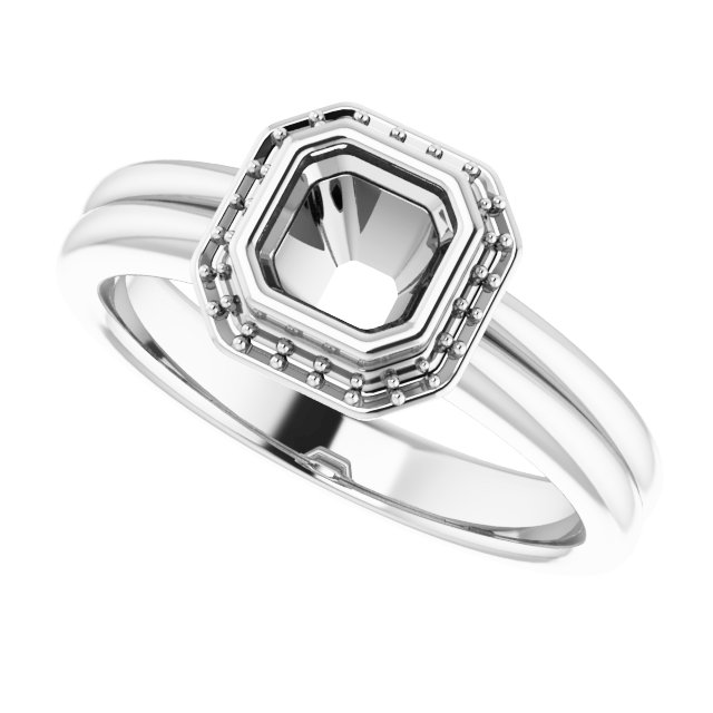12x6 mm Marquise Bezel-Set Halo-Style Engagement Ring Mounting view 5