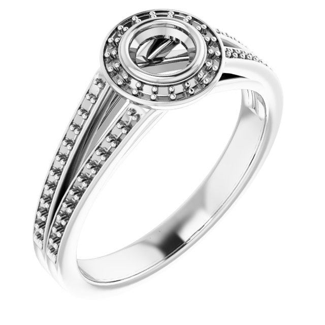 Bezel-Set Halo-Style Ring