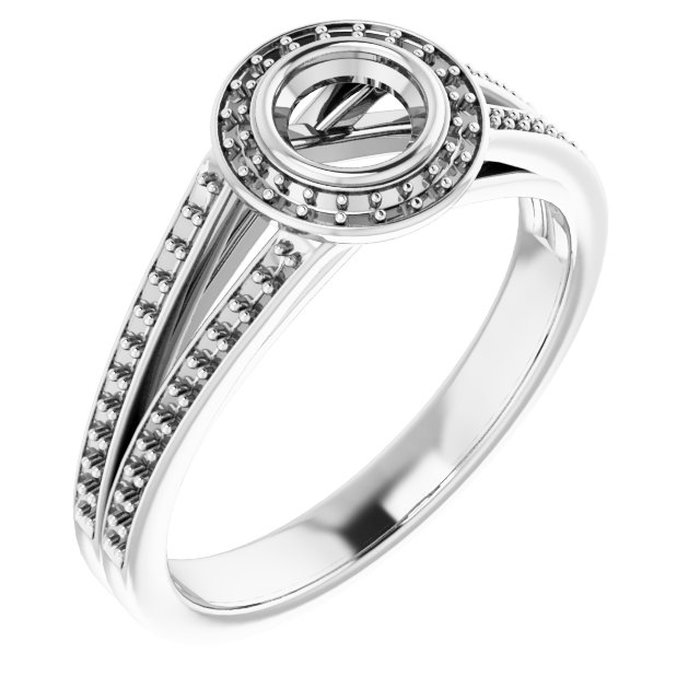 Bezel-Set Halo-Style Ring