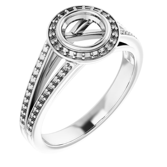 Bezel-Set Halo-Style Ring