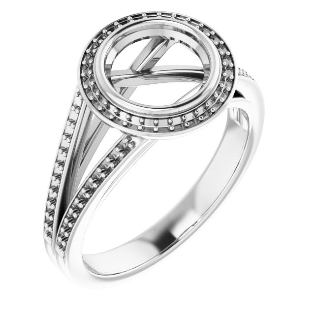 Bezel-Set Halo-Style Ring