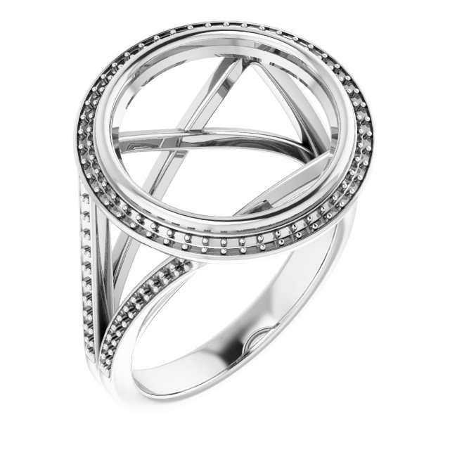 Bezel-Set Halo-Style Ring