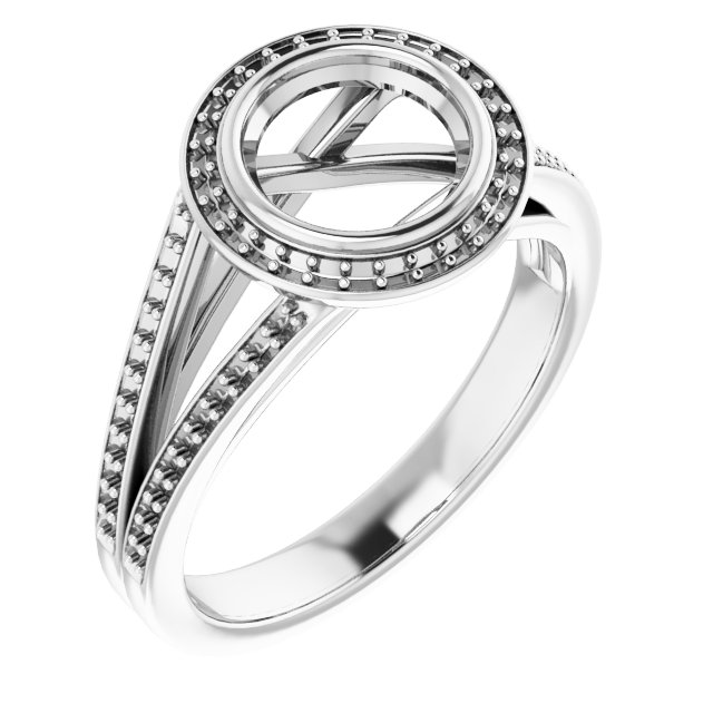 Bezel-Set Halo-Style Ring