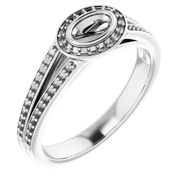 Bezel-Set Halo-Style Ring