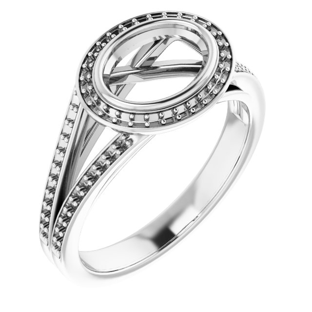 Bezel-Set Halo-Style Ring