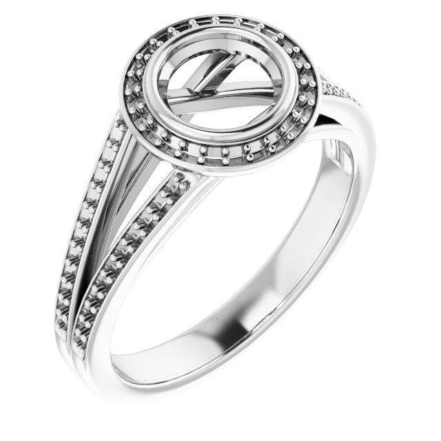 Bezel-Set Halo-Style Ring