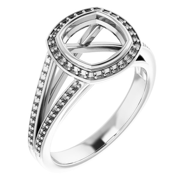 Bezel-Set Halo-Style Ring