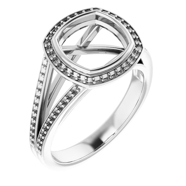 Bezel-Set Halo-Style Ring