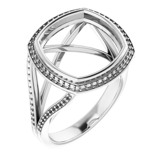 Bezel-Set Halo-Style Ring