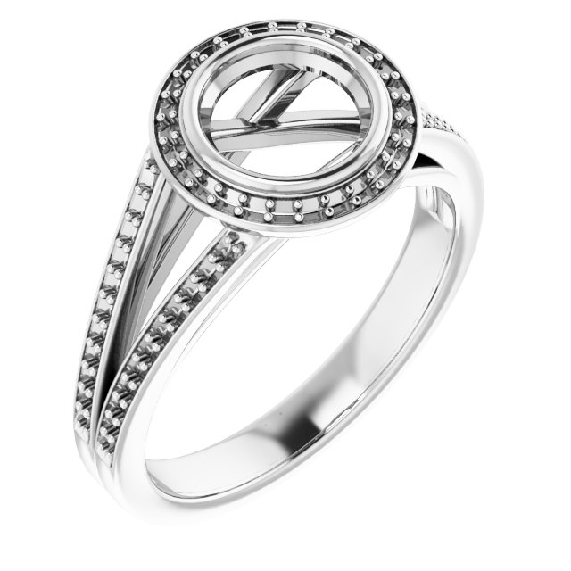Bezel-Set Halo-Style Ring