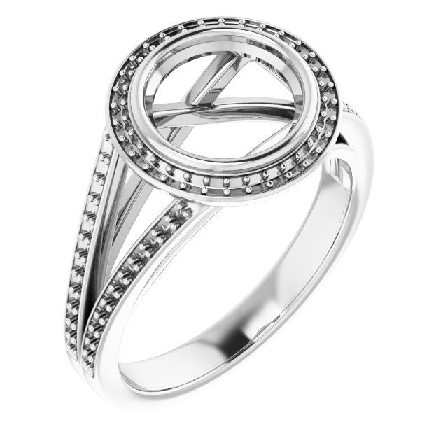 Bezel-Set Halo-Style Ring