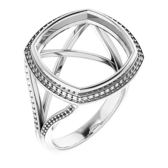 Bezel-Set Halo-Style Ring