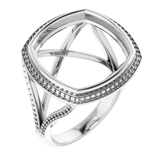 Bezel-Set Halo-Style Ring