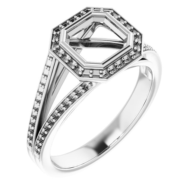 Bezel-Set Halo-Style Ring