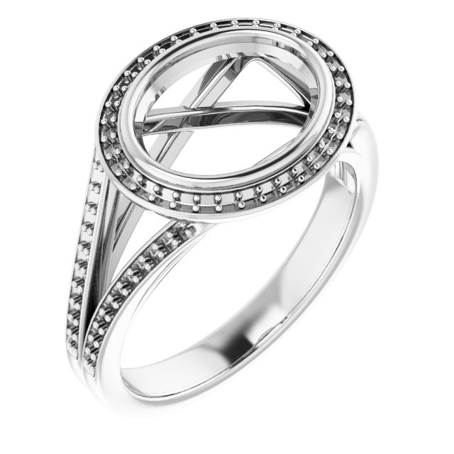 Bezel-Set Halo-Style Ring