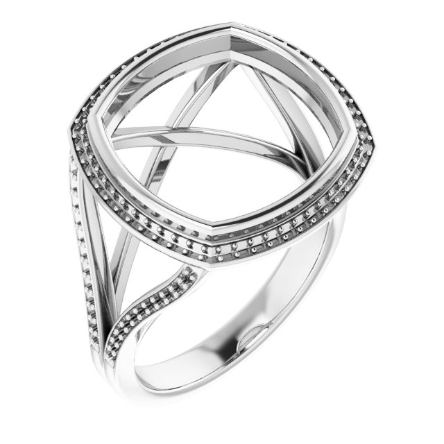 Bezel-Set Halo-Style Ring