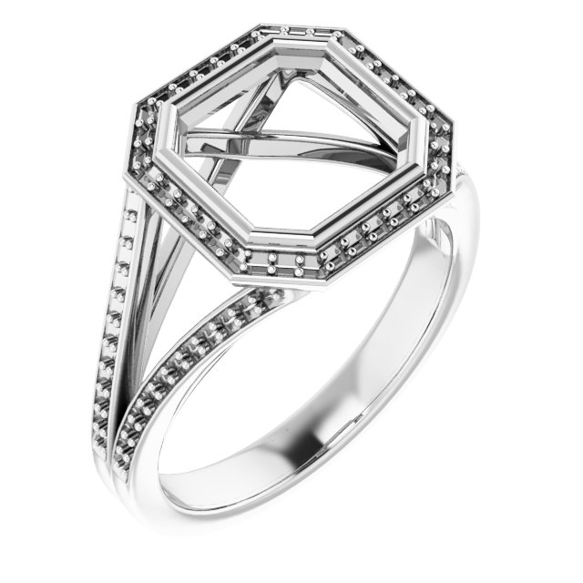 Bezel-Set Halo-Style Ring