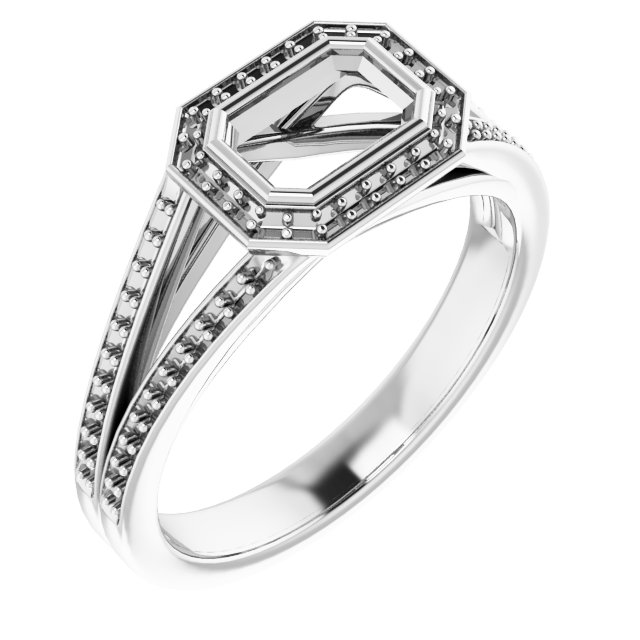 Bezel-Set Halo-Style Ring