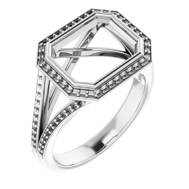 Bezel-Set Halo-Style Ring