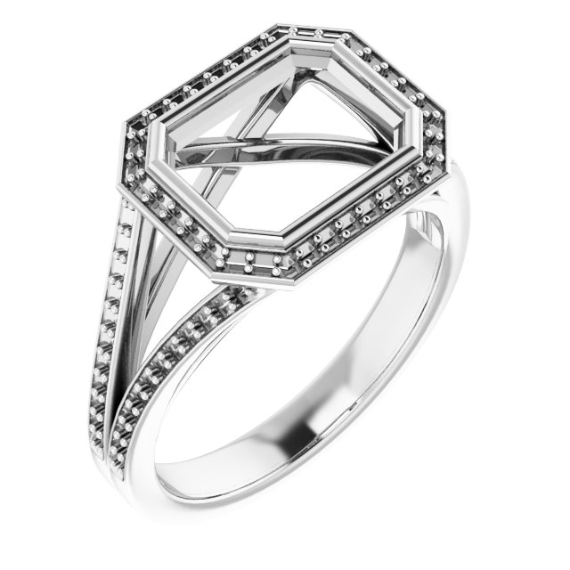 Bezel-Set Halo-Style Ring