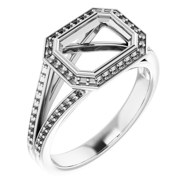 Bezel-Set Halo-Style Ring